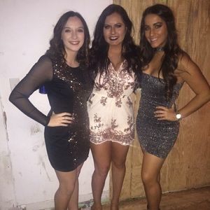 White and gold formal romper